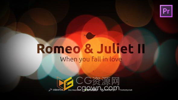 虚焦背景浪漫爱情照片相册视频片头工程文件下载-PR模板