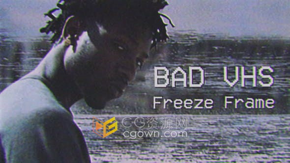Premiere制作VHS故障画面冻结帧人物介绍宣传介绍开场视频片头-AE模板