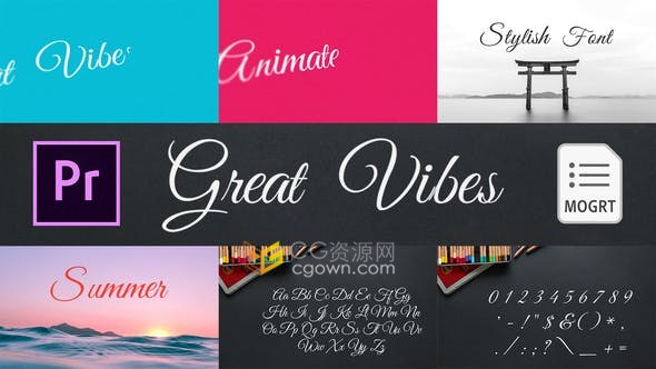 Premiere2020制作手写绘画动画英文字母文字标题动画-PR模板