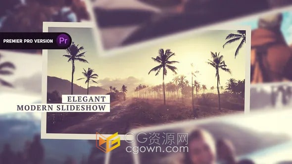 笔刷遮罩效果通用复古风格视频相册PR模板