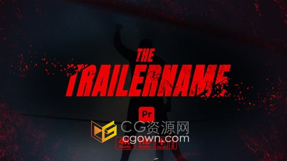 标题爆炸粒子碎片动画效果4k超高清电影预告片制作-PR模板