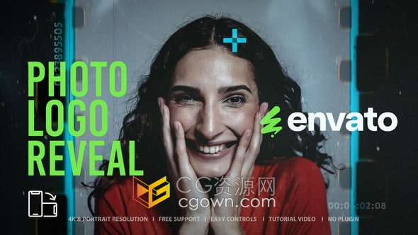 动态胶片快闪照片相册logo动画-PR模板免费下载