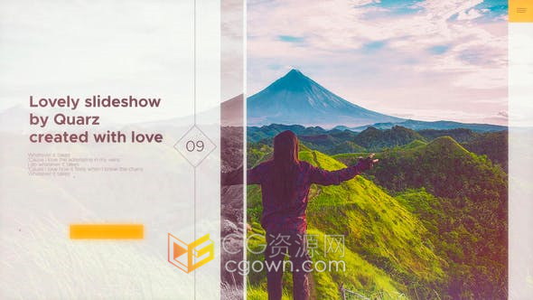 Lovely Slideshow图片幻灯片视频制作现代滚动动画图文效果-AE与PR模板