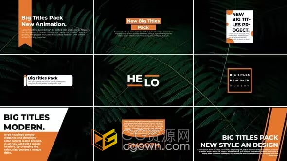 9组视频中介绍字幕动画设计文字标题效果-PR模板