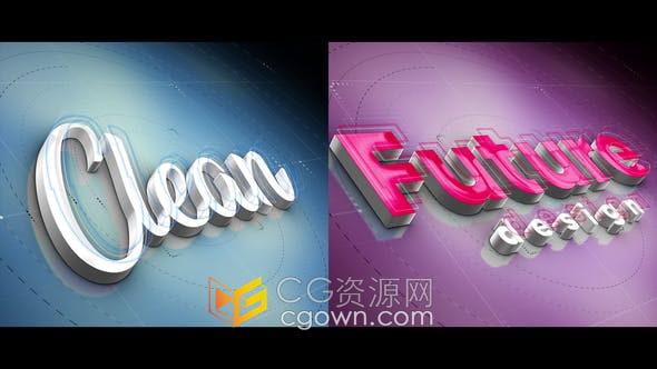 PR模板-活力时尚动态相机效果3d轨道运动Orbit标题挤压标志动画