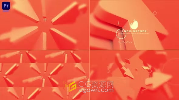 箭头图形场景背景演绎LOGO视频片头-PR模板下载