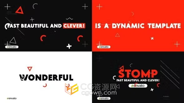 Stomp Intro PR模板跺脚节奏文字介绍图形元素视频片头