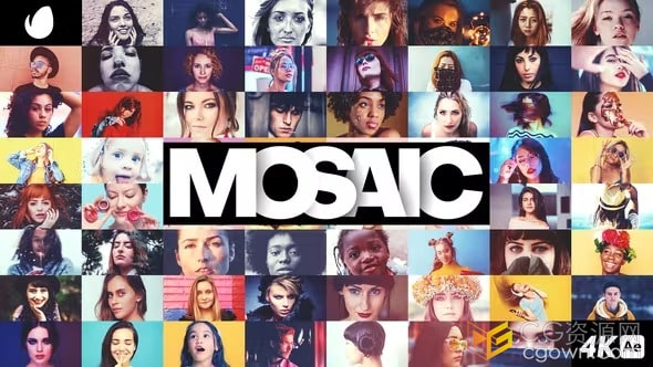 公司年度总结多屏摄影作品展示实用照片墙片头-AE模板