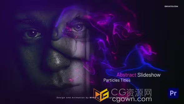 抽象粒子特效动画幻灯片宣传视频效果-PR模板下载