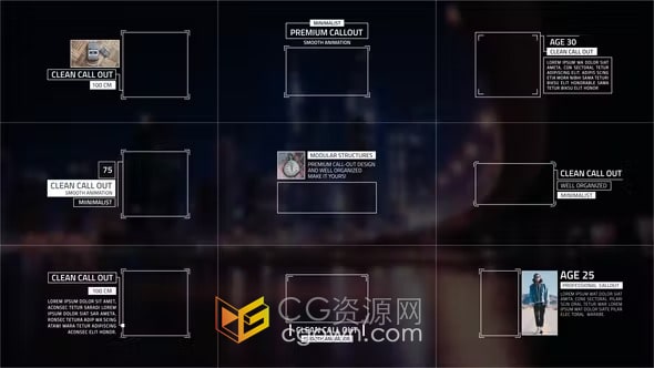 PR模板-目标区域呼出线条标注信息描述产品亮点介绍信息图