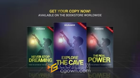 书籍三部曲宣传视频现代电子书出版作品图书推荐介绍-PR模板