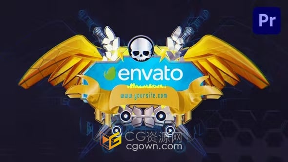 军事科幻游戏标志片头动画-PR科技LOGO模板