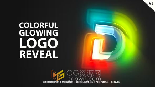 4K分辨率LOGO分层发光标识演绎视频片头-PR模板