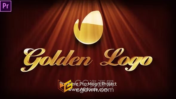 PR模板-红幕布背景舞台灯光老电影效果金色标题经典戏剧开场白