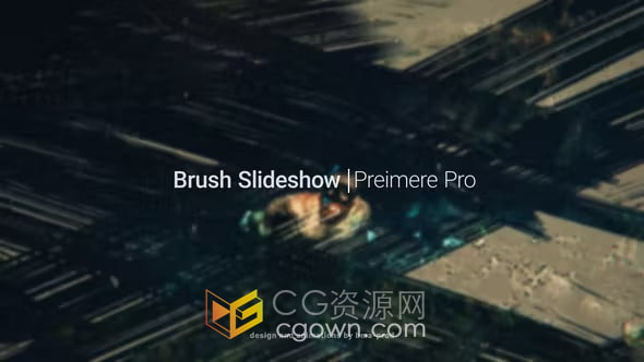 PR模板-Brush Slideshow笔刷遮罩视差水彩画效果视频相册宣传