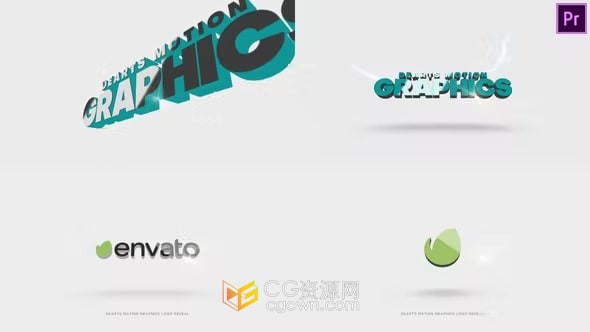 快闪文字标题揭示3D标志动画-PR LOGO模板