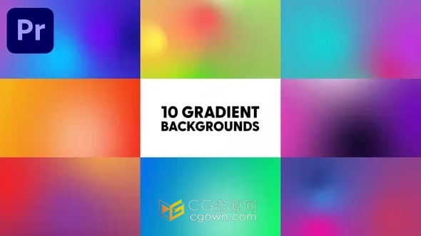 10种活力时尚渐变背景动画PR背景视频模板
