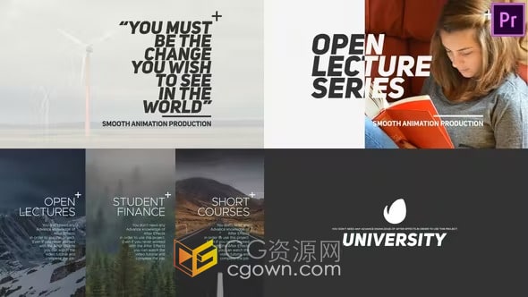 大学校园宣传片视频图文幻灯片动画PR模板套用