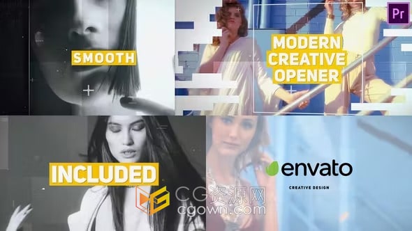 快闪图片视频开场片头时尚介绍-PR模板下载