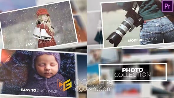 照片集PR模板套用照片幻灯片视频相册制作