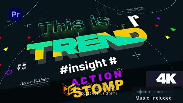 动态文字排版介绍开场视频片头PR模板套用