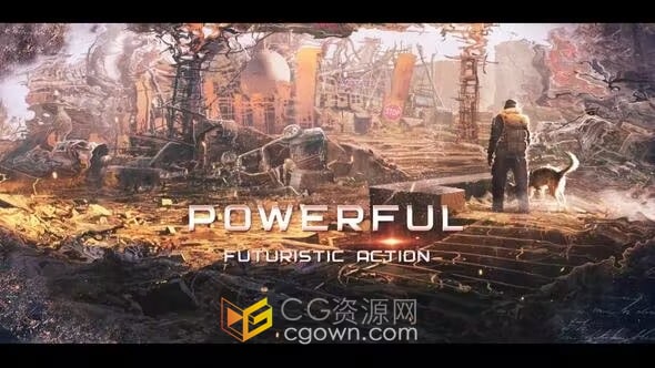 未来派电影预告片或者游戏宣传视频动画-PR模板