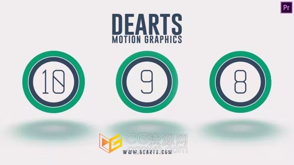 Countdown 10秒倒计时数字幕动画开场视频-PR模板