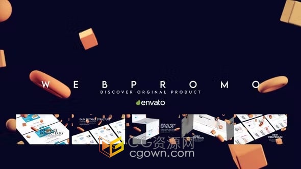 Web Promo PR模板网站应用程序拼贴画介绍宣传视频