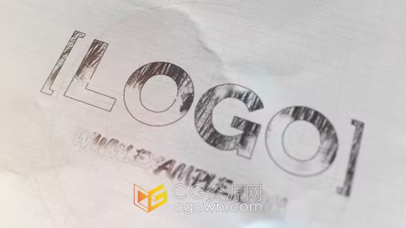 铅笔线条涂鸦绘画LOGO动画效果视频-PR模板