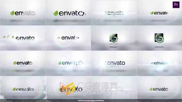 16组设计明亮动画LOGO视频片头PR模板带视频教程