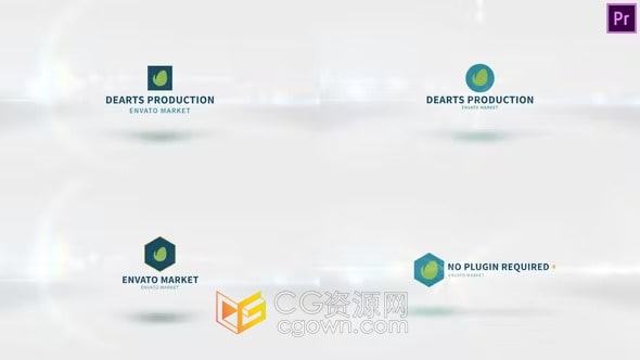 5组明亮光效动画LOGO视频片头PR模板下载