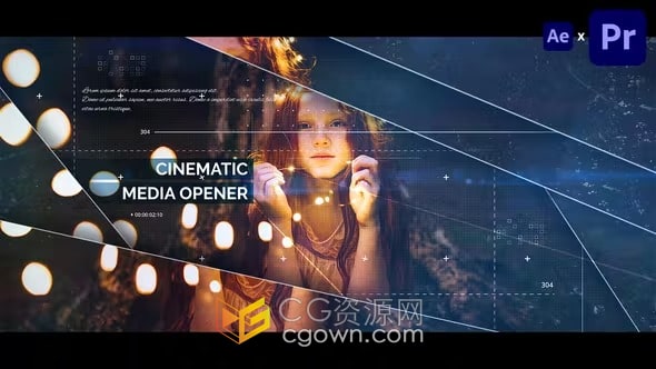 分层次遮罩视觉效果介绍宣传视频幻灯片-AE与PR模板