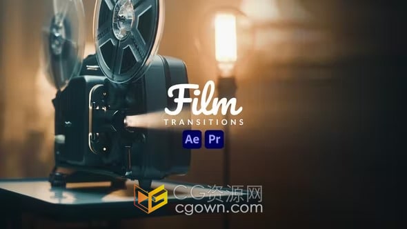 电影胶片叠加光效视频转场过渡效果-AE与PR模板