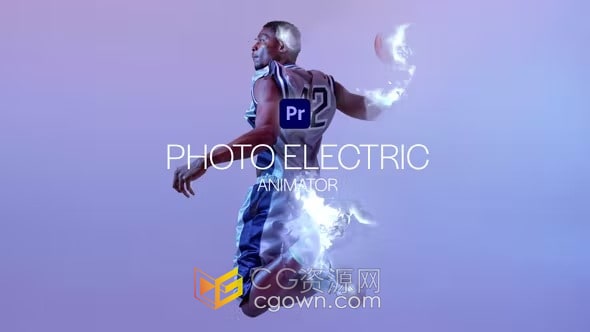 Premiere制作人物照片电流特效动画画面-PR模板