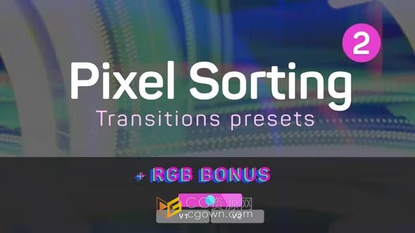 Pixel Sorting Transitions Presets PR效果视频过渡像素化转场