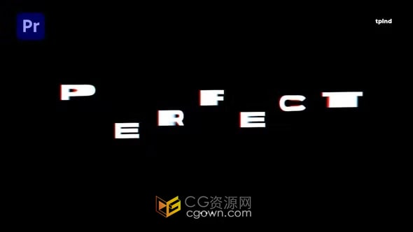 6个故障动画文字标题视频字幕4K分辨率-PR模板
