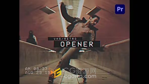 VHS Opener复古录像带风格效果视频片头-PR模板