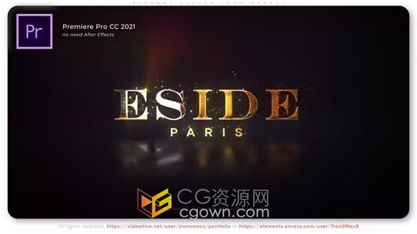 优雅奢华金/银/铂金属纹理LOGO动画视频-PR模板