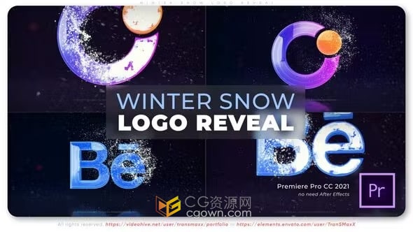 风雪粒子效果标志动画-PR片头模板
