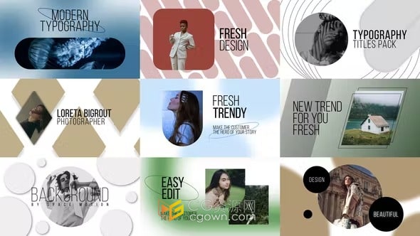 PR模板-创意图文幻灯片时尚博主介绍视频粗体标题动态海报展示