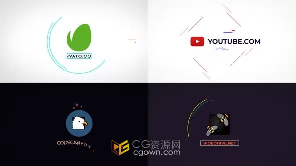 俏皮欢快有趣彩色2D形状标志介绍-PR模板