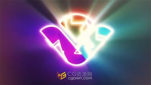 PR模板-霓虹灯故障标志动画