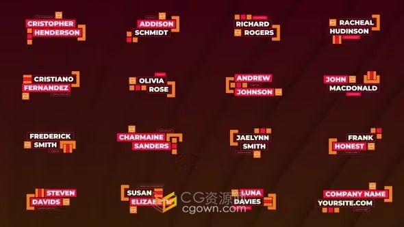 PR模板-16个抽象设计和动画文本动画摘要标题