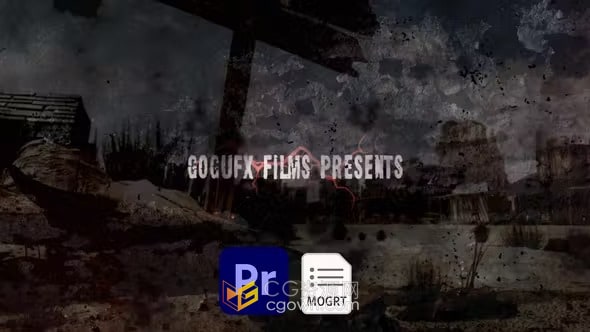 PR模板-电影grunge复古风格标题序列演员片名介绍