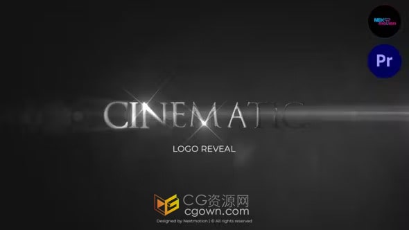 烟雾黑暗背景金属感电影片头标志展示-PR模板