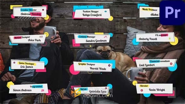 孟菲斯风格彩色标题-PR模板免费下载