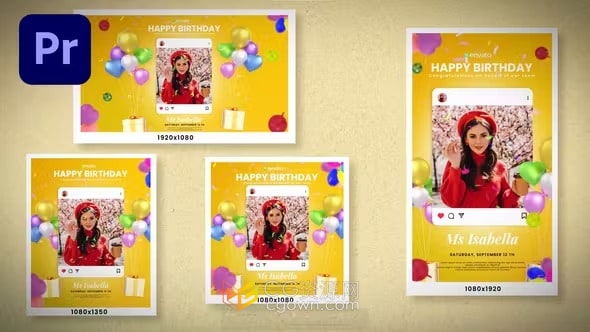 生日派对邀约宴席活动庆典视频动态海报-PR模板