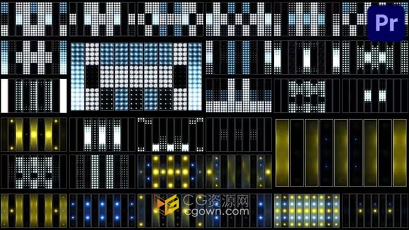 Disco Backgrounds PR模板30种音乐节目迪斯科闪烁灯光背景视频