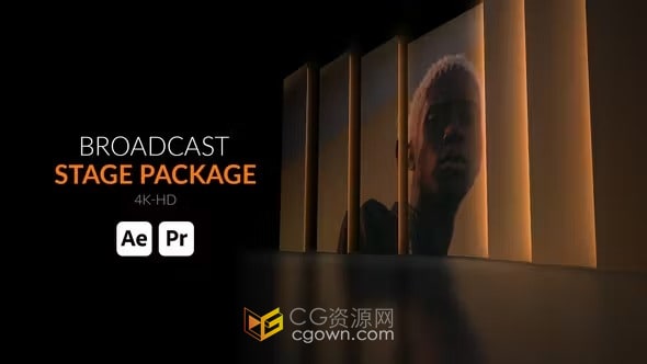 12个三维立体感舞台屏幕背景包装-AE与PR模板