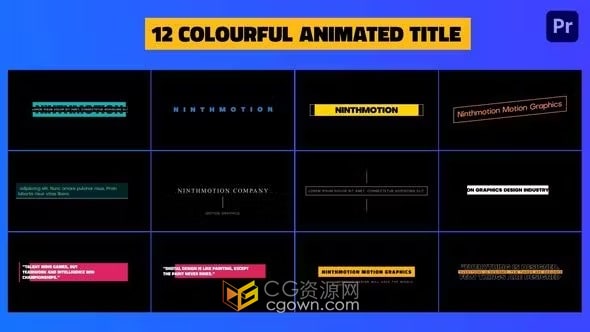彩色动画标题 Premiere Pro 模板